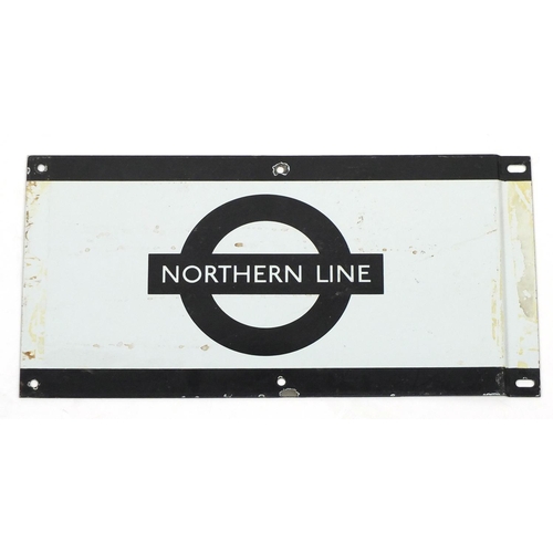104 - Railwayana interest Northern line enamel sign, 45cm x 23cm