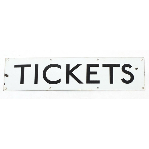 109 - Railwayana interest Tickets enamel sign, 60cm x 50cm