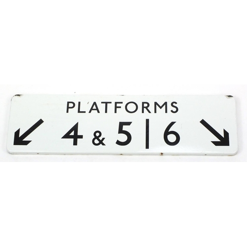 108 - Railwayana interest platform 4 & 5/6 enamel sign, 92cm x 26cm