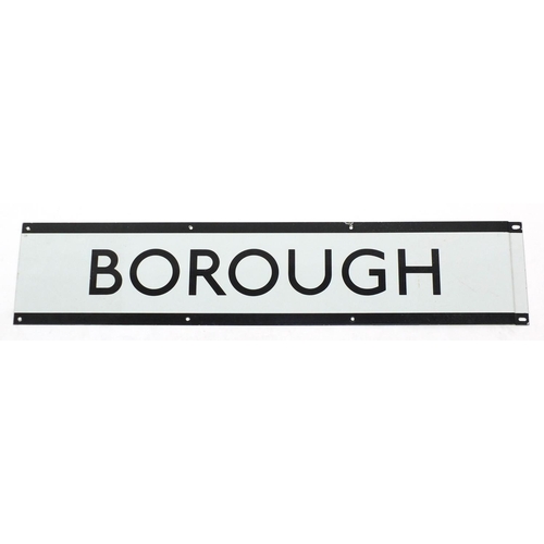 105 - Railwayana interest Borough enamel sign, 106cm x 23cm
