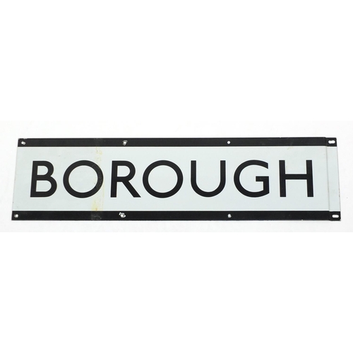106 - Railwayana interest Borough enamel sign, 84cm x 23cm
