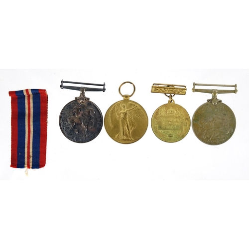 206 - British Military World War I pair and Second World War medal with box of issue and postcard, the Wor... 