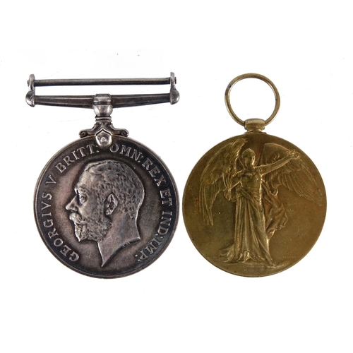 206A - Two British Military World War I medals comprising a victory medal awarded to MAJORC.L.WILKINSON and... 