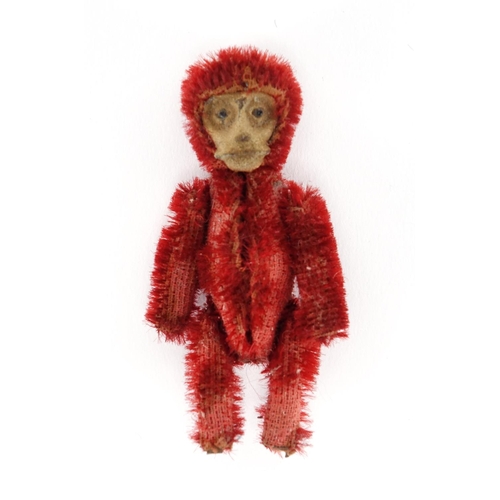 134 - Miniature red teddy bear possibly Schuco, 8cm high