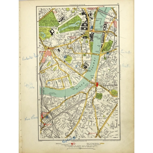 148 - The Authentic Map Directory of London and Suburbs, hardback book produced and published by Geographi... 