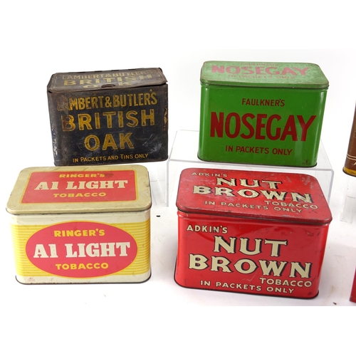 120 - Six vintage advertising tobacco tins comprising Anstie's Brown Beauty, Gallaher, Adkin's Nut Brown, ... 