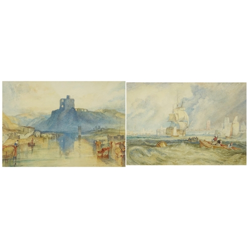985 - After Joseph Mallord William Turner RA - Portsmouth and one other, two 19th century watercolours, mo... 