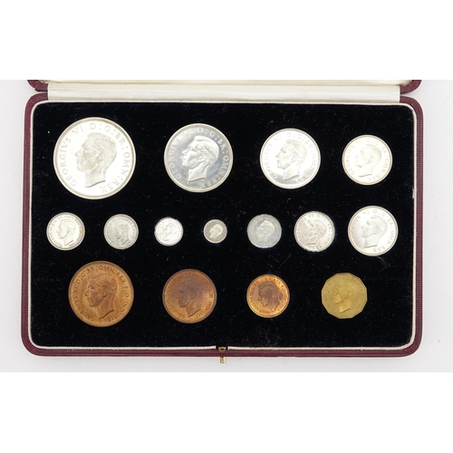159 - George VI 1937 specimen coin set, by The Royal Mint with fitted silk and velvet lined tooled leather... 