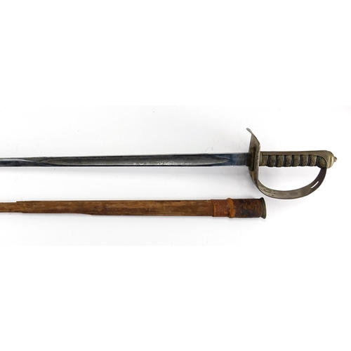 250 - British Military World War I Infantry dress sword by Armfield's Birmingham, with scabbard, wire boun... 