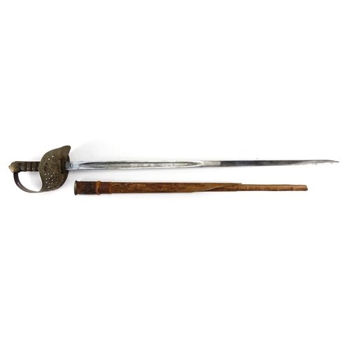 250 - British Military World War I Infantry dress sword by Armfield's Birmingham, with scabbard, wire boun... 