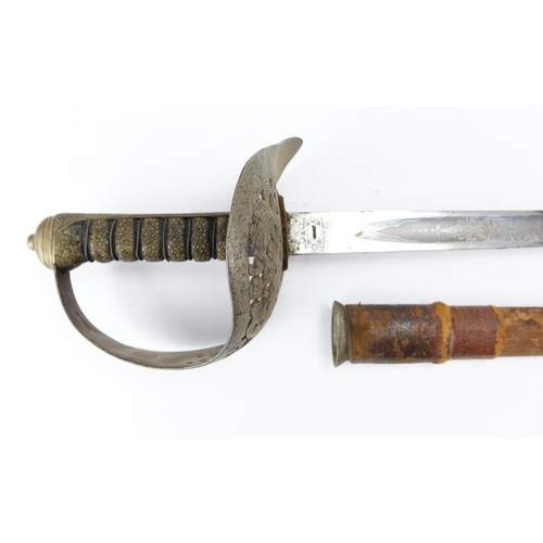 250 - British Military World War I Infantry dress sword by Armfield's Birmingham, with scabbard, wire boun... 