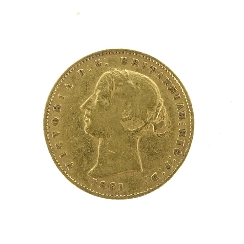 164 - Victoria Young Head Australian 1861 half sovereign