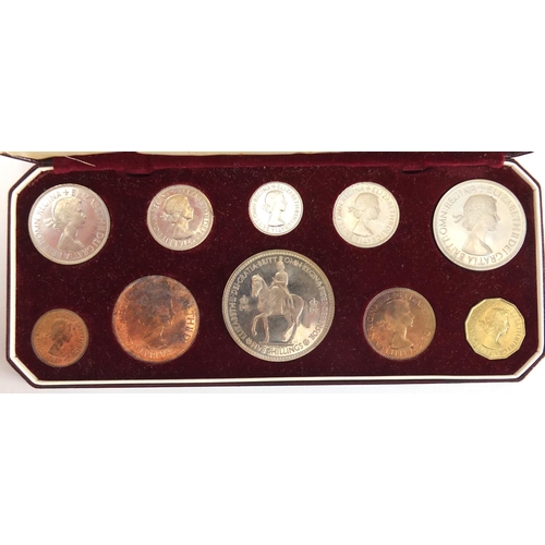 160 - Two British specimen coins sets comprising George VI 1937 and Elizabeth II 1953, both with fitted ca... 