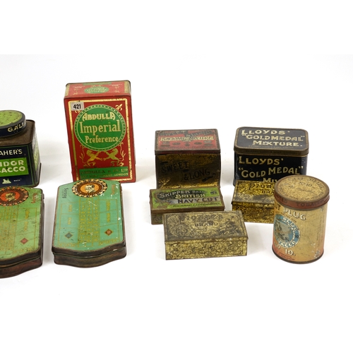 121 - Vintage advertising tins including two Saromy Cigarettes Roulette git tins, J Player's Magnums, Tim ... 