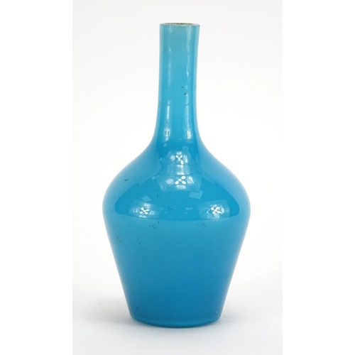 385 - Chinese blue Peking glass vase, 12.5cm high