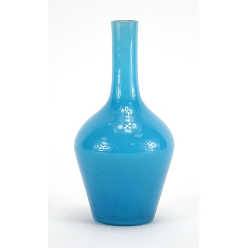 385 - Chinese blue Peking glass vase, 12.5cm high