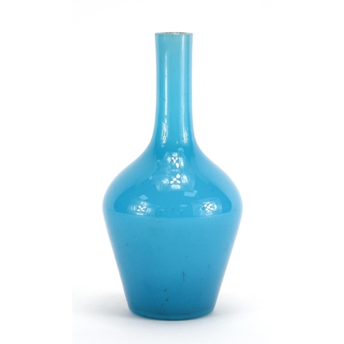 385 - Chinese blue Peking glass vase, 12.5cm high