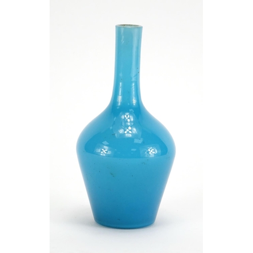 385 - Chinese blue Peking glass vase, 12.5cm high