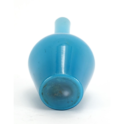 385 - Chinese blue Peking glass vase, 12.5cm high