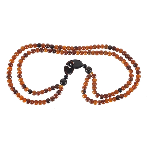 815 - Horn bead necklace, 72cm in length, approximate weight 97.0g