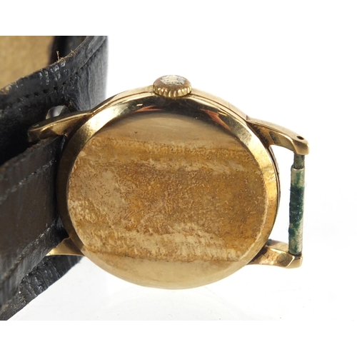 844 - Gentleman's 9ct gold Mappin wristwatch with subsidiary dial, the case numbered 175441, housed in a G... 