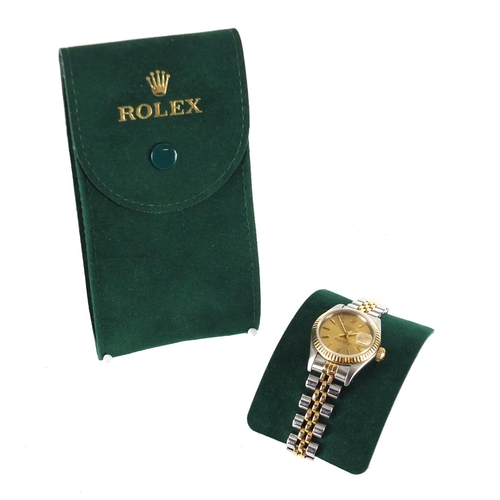 850 - Ladies Rolex Oyster perpetual date just stainless steel wristwatch, the movement numbered 2135, 2.6c... 