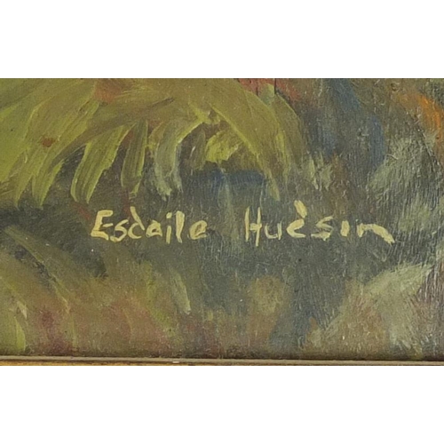 922 - Esdaile Hudson - Pheasant, oil on canvas, framed, 29.5cm x 19.5cm