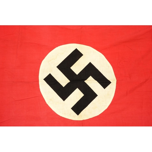 234 - German Military interest flag, each side having a black Swastika onto a white ground and red border,... 
