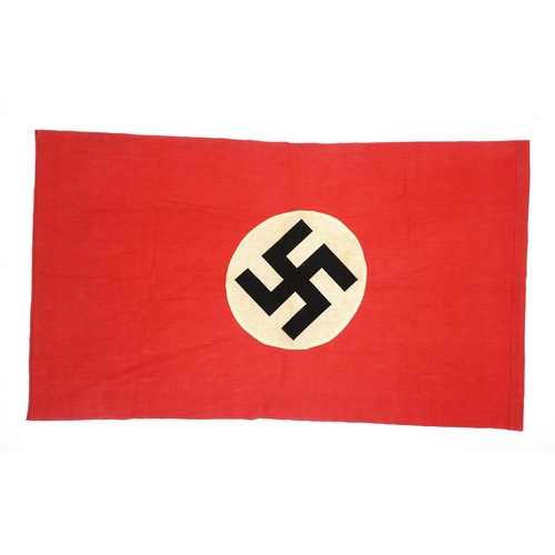 234 - German Military interest flag, each side having a black Swastika onto a white ground and red border,... 