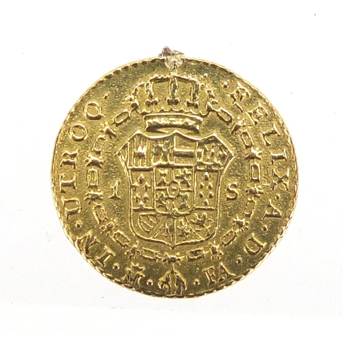 2425 - Carlos IV 1799 1 Escudo, 1.7cm in diameter, approximate weight 3.4g