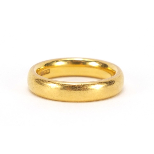 2429 - 22ct gold wedding band, size K, approximate weight 7.3g