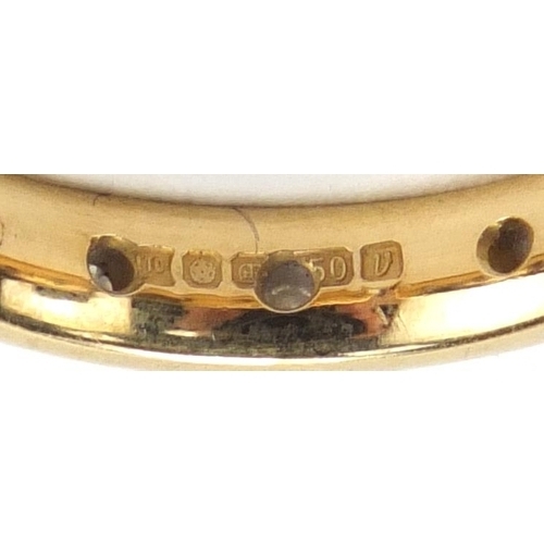 749 - 18ct gold diamond eternity ring, retailed by Garrard, housed in a tooled leather box, size J, approx... 