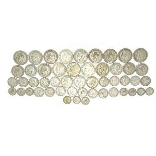 2343 - British pre decimal pre 1947 coins including half crowns, approximate weight 405.0g