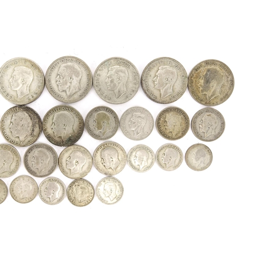 2348 - British pre decimal pre 1947 coins including half crowns, approximate weight 230.0g