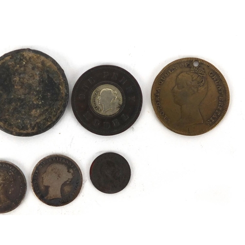 631 - Antique and later coinage including Victorian and silver three penny bits