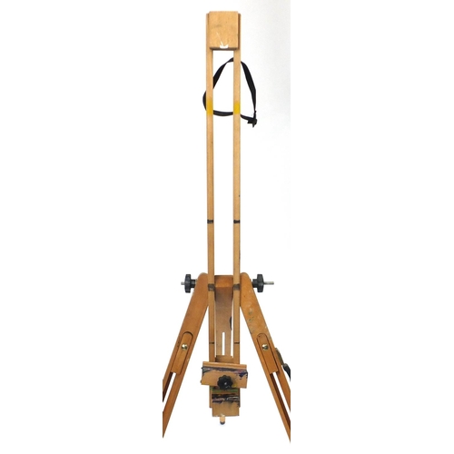 79 - Light wood folding artists easel