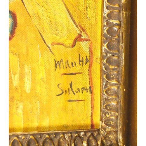 23 - After Vincent Van Gogh - Self Portrait, oil on board, bearing a signature possibly Mauha Sirami, fra... 