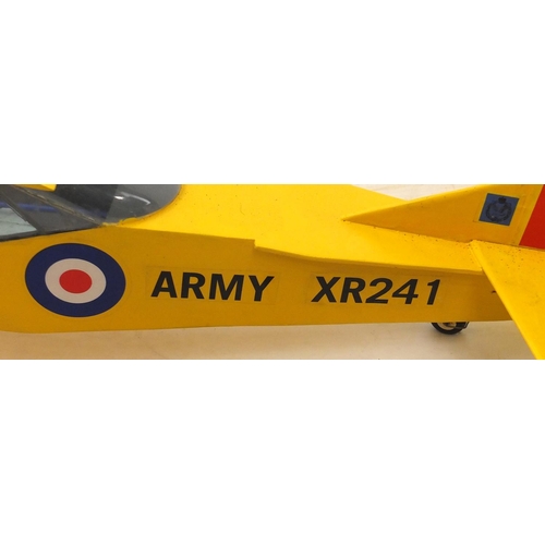 44 - Large incomplete petrol remote control aeroplane - Army XR241, 200cm wing span