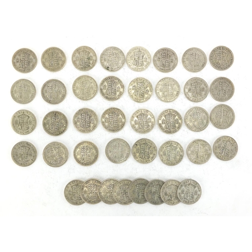 2352 - British pre decimal pre 1947 half crowns, approximate weight 551.0g