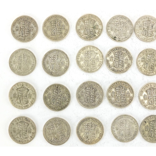 2352 - British pre decimal pre 1947 half crowns, approximate weight 551.0g