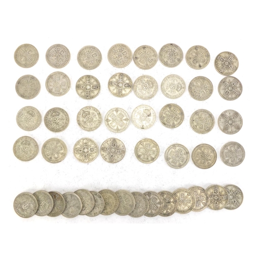 2349 - British pre decimal pre 1947 two shillings, approximate weight 514.0g