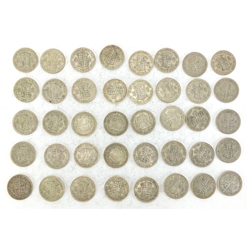 2354 - British pre decimal pre 1947 half crowns, approximate weight 551.0g