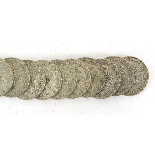 2351 - British pre decimal pre 1947 two shillings, approximate weight 553.0g
