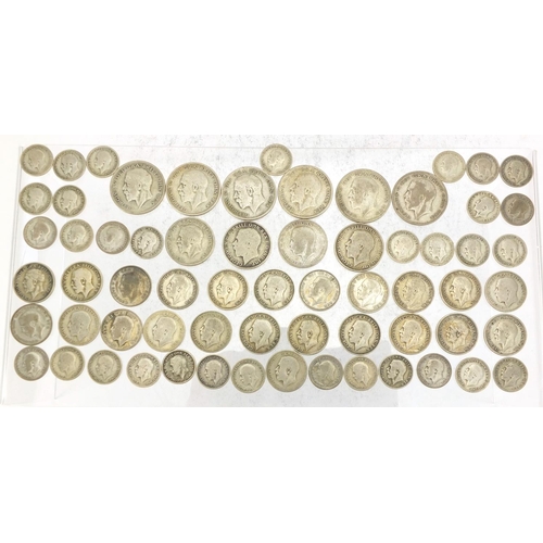 2344 - British pre decimal pre 1947 coins including half crowns, approximate weight 328.0g