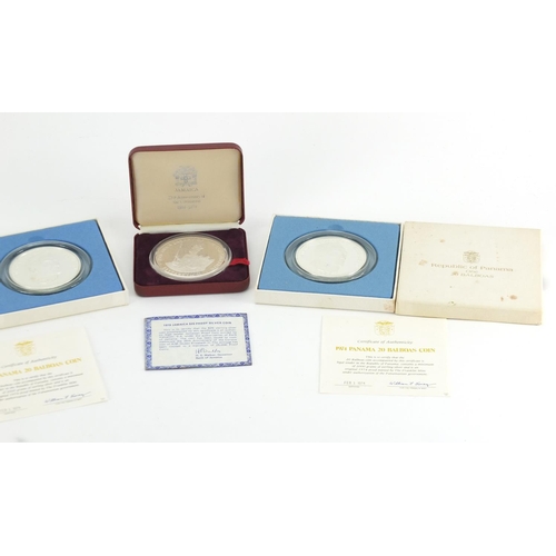 2330 - Bahamas and Panama silver proof coins including 25th Anniversary of the Coronation and Commonwealth ... 