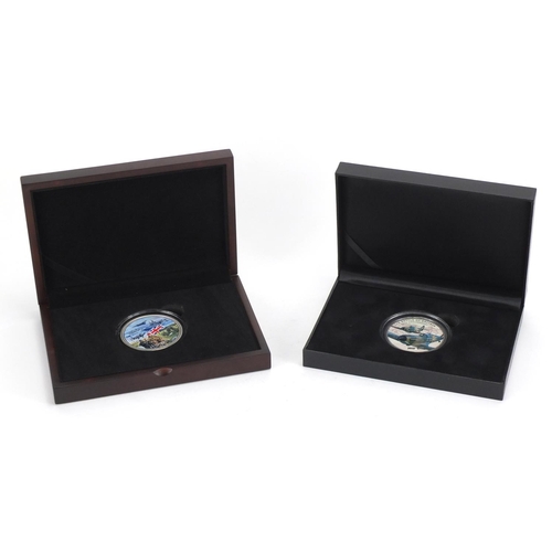 2328 - Two Numisproof two ounce silver proof coins, 75th Anniversary of The Battle of Britain and Falklands... 