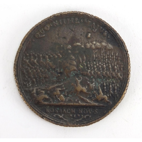 616 - Prussian commemorative Rossbach medallion, 4.2cm in diameter