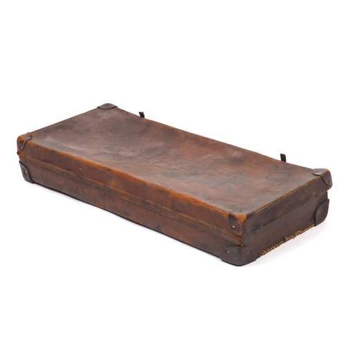 894 - Military interest brown leather gun case, 73cm in length