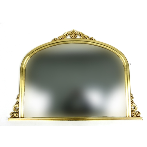 7 - Gilt framed over mantel mirror, 93cm x 126cm