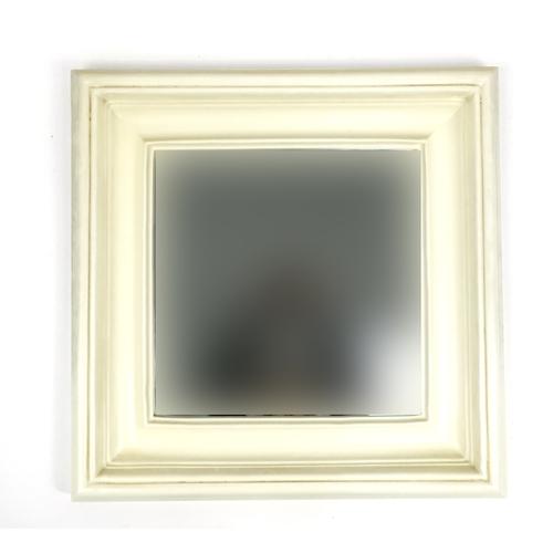 48A - ** WITHDRAWN FROM SALE **  Laura Ashley style wall hanging mirror with bevelled glass, 67cm x 67cm